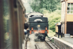 
Train to Bridgnorth crossing, Severn Valley Railway, 1988